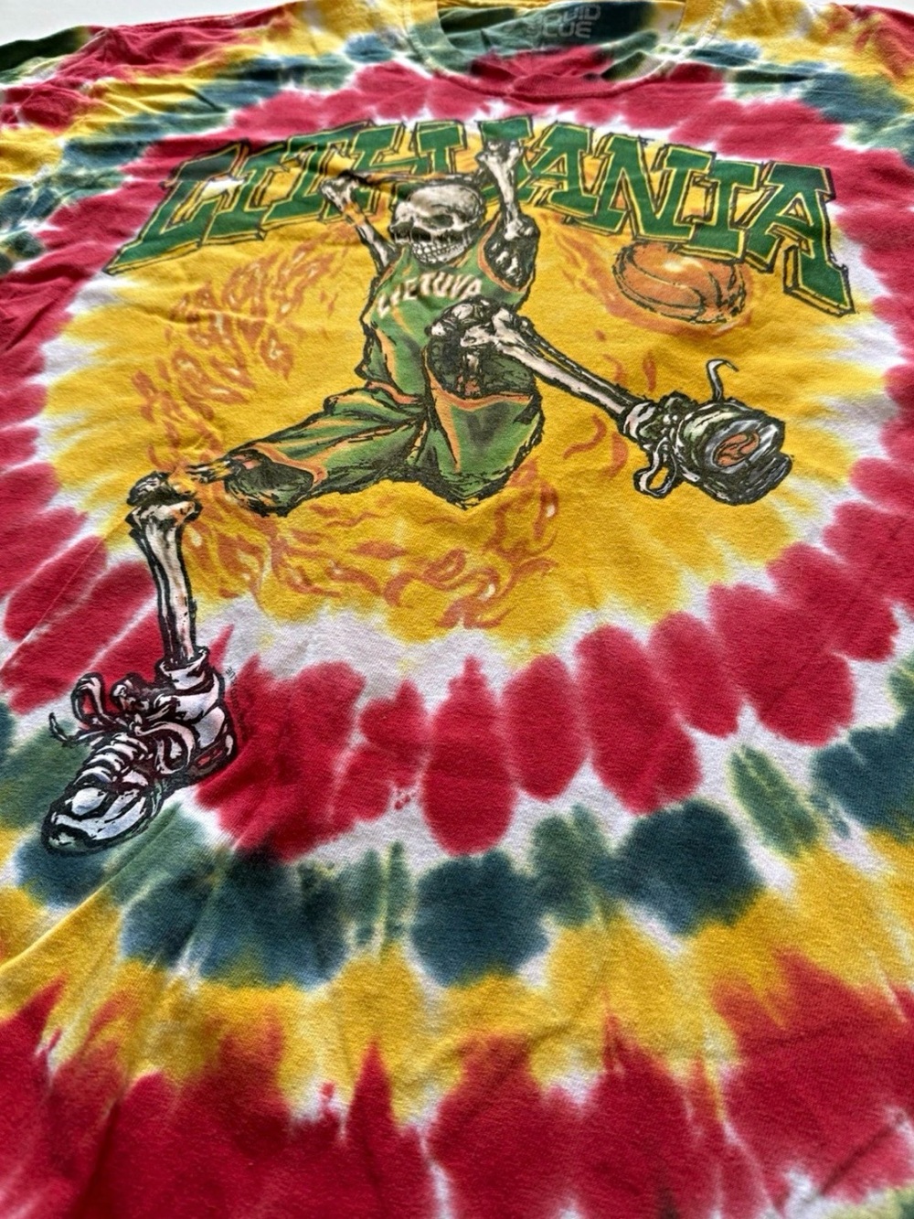 Men’s 2020 Liquid Blue Lithuania Olympic Basketball Reprint 1996 Tie Dye